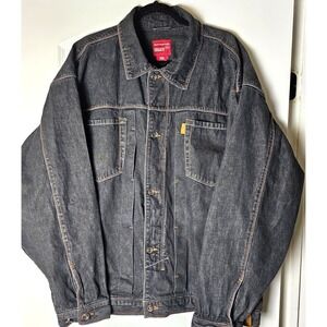 Platinum FUBU Fat Albert Denim Jacket Men XXL Black HeyHeyHey Vintage 90s HipHop